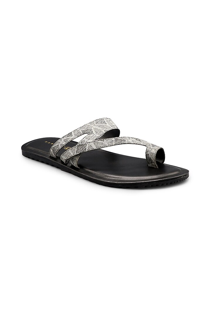 Grey Cotton Sandals by KANVAS at Pernia's Pop Up Shop