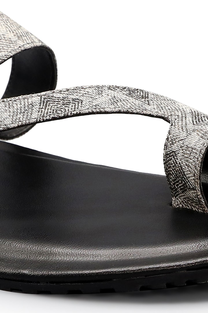 Grey Cotton Sandals by KANVAS at Pernia's Pop Up Shop