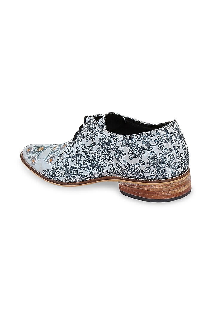 Blue Silk Whole Cut Shoes by KANVAS at Pernia's Pop Up Shop