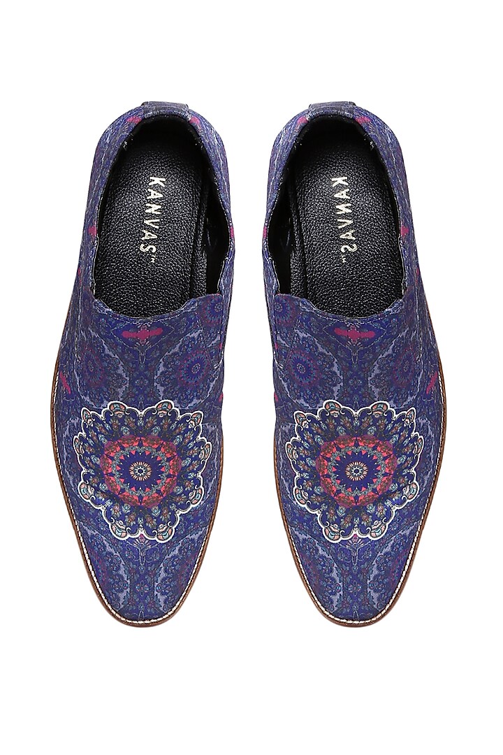 Cobalt Blue Silk Loafers by KANVAS at Pernia's Pop Up Shop