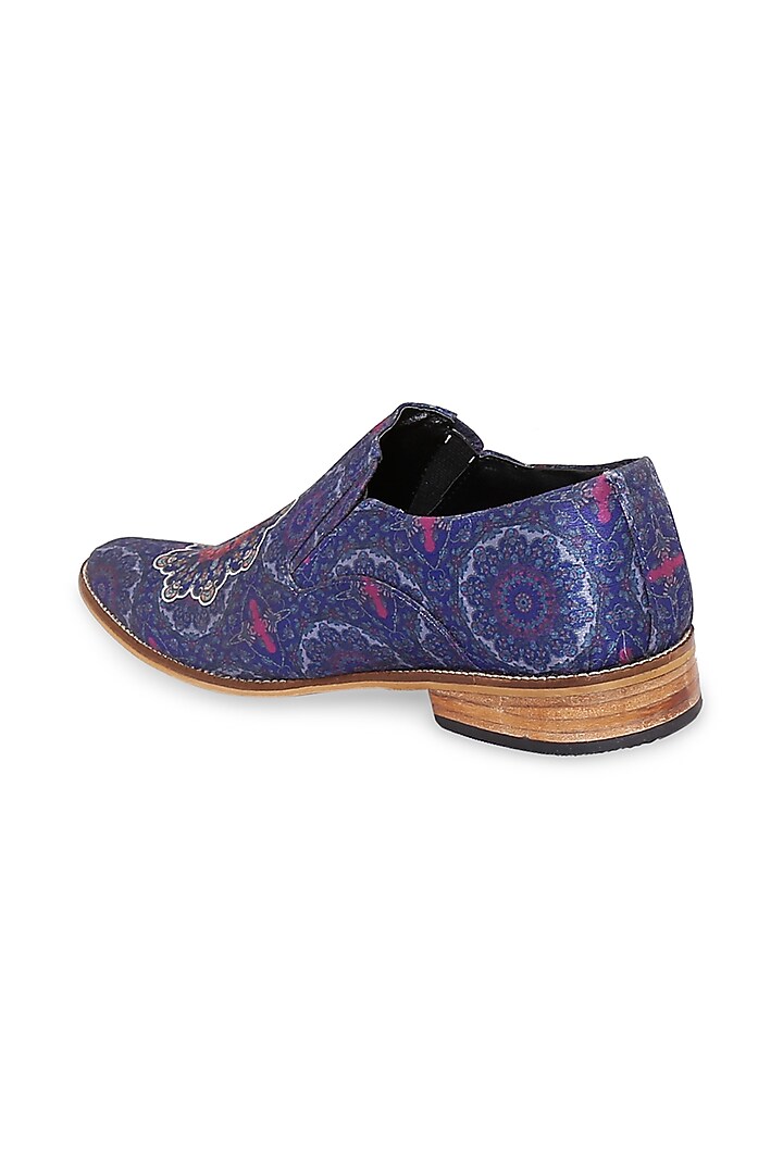 Cobalt Blue Silk Loafers by KANVAS at Pernia's Pop Up Shop
