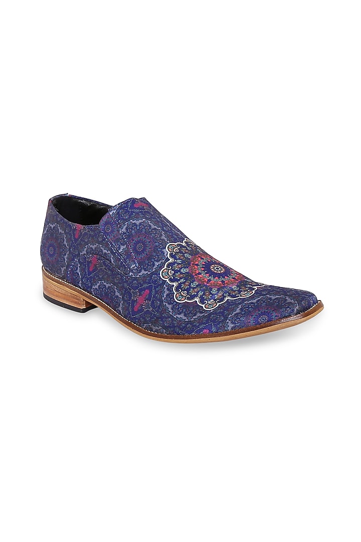 Cobalt Blue Silk Loafers by KANVAS at Pernia's Pop Up Shop