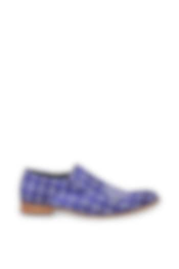 Blue Silk Loafers by KANVAS