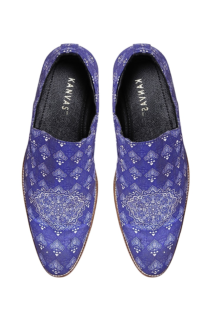 Blue Silk Loafers by KANVAS at Pernia's Pop Up Shop