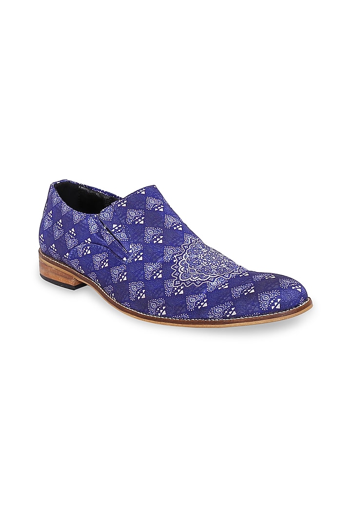 Blue Silk Loafers by KANVAS at Pernia's Pop Up Shop