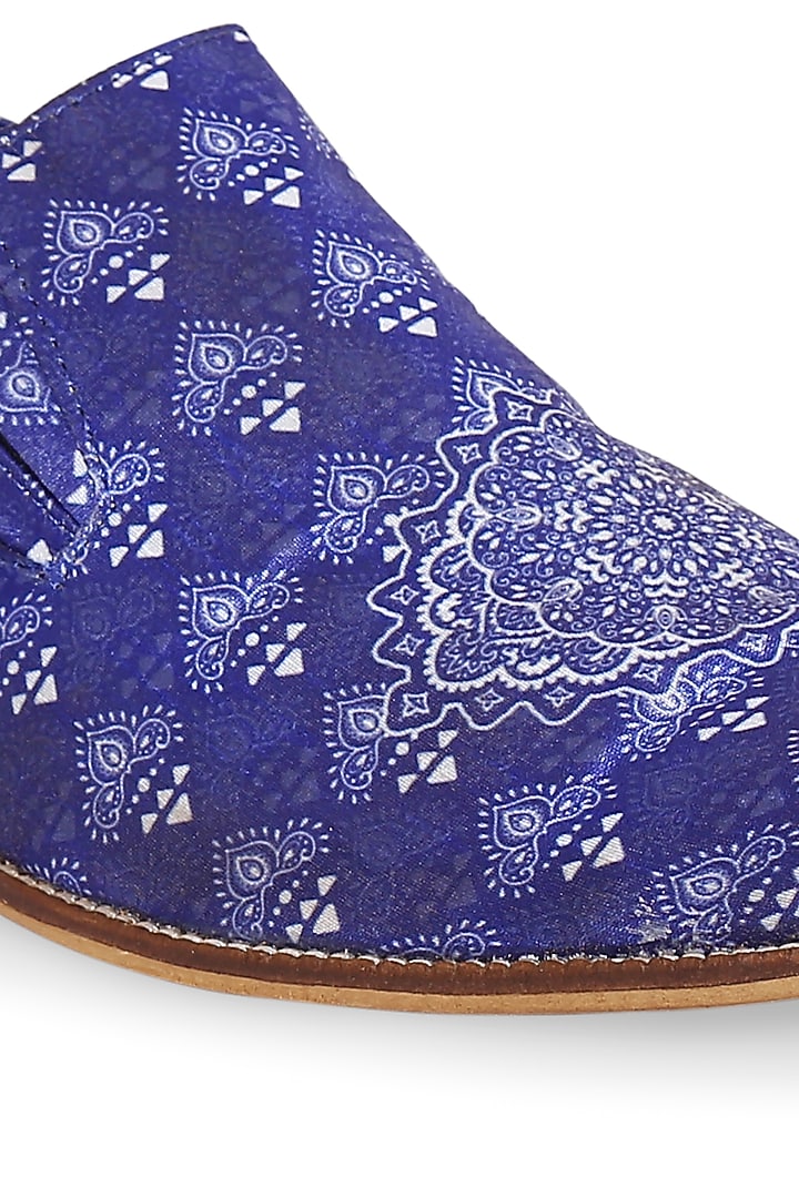 Blue Silk Loafers by KANVAS at Pernia's Pop Up Shop