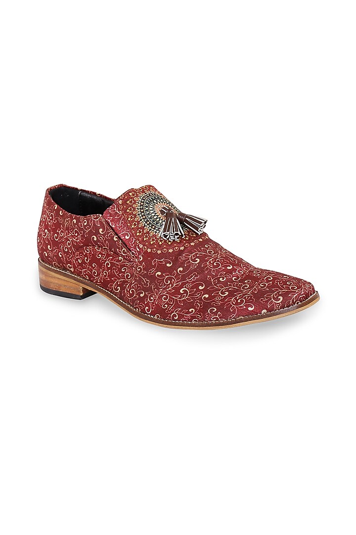 Red Silk Loafers by KANVAS at Pernia's Pop Up Shop