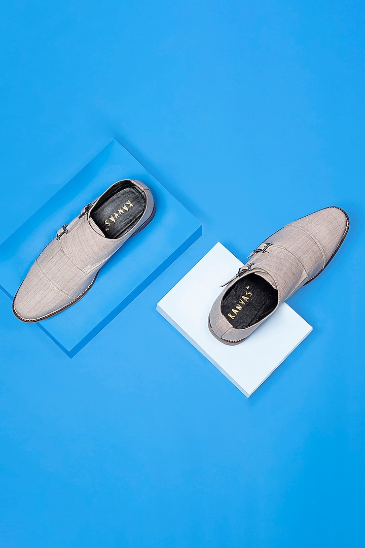 Grey Hand-Spun Monk Shoes by KANVAS