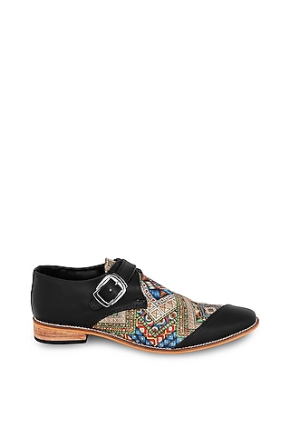 Multi-Colored Silk Monk Shoes by KANVAS