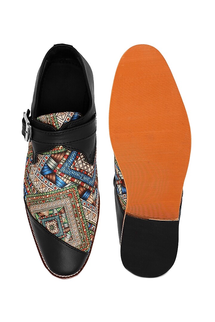 Multi-Colored Silk Monk Shoes by KANVAS at Pernia's Pop Up Shop