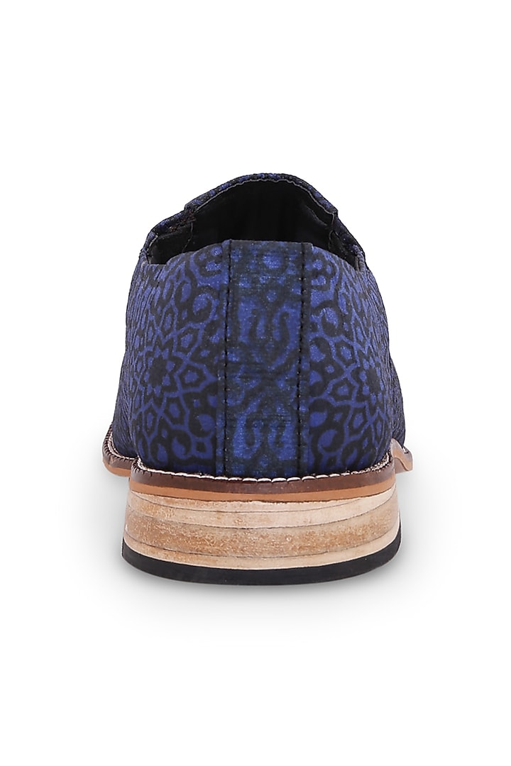Dark Blue Silk Loafers by KANVAS at Pernia's Pop Up Shop