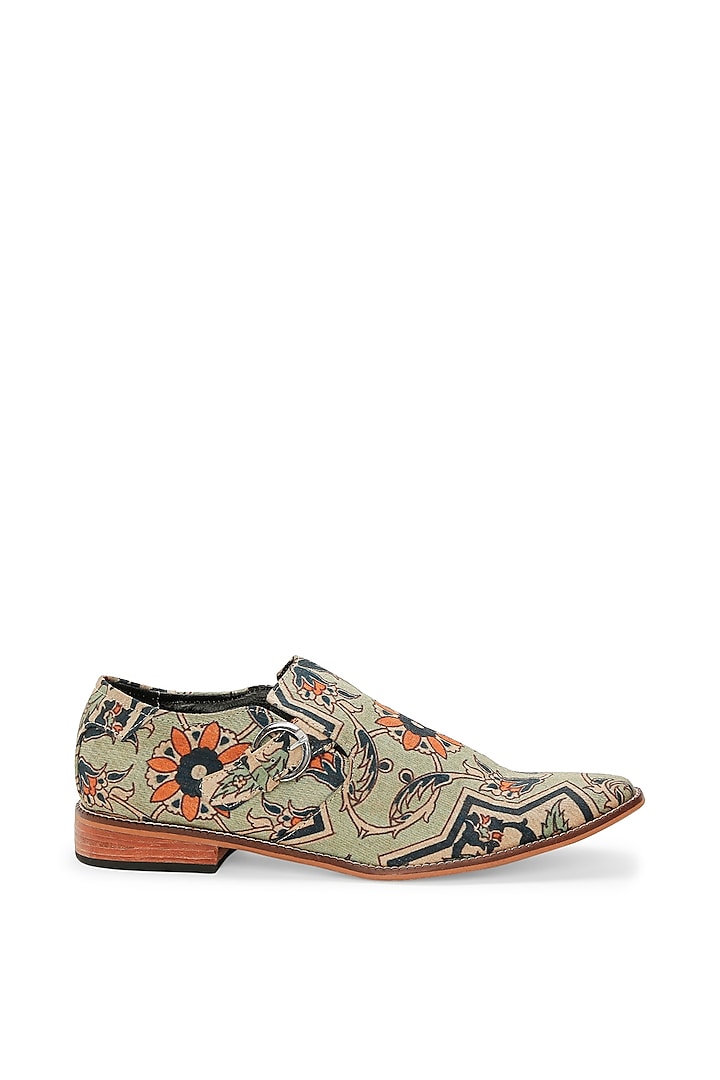 Multi-Colored Silk Loafer Shoes by KANVAS