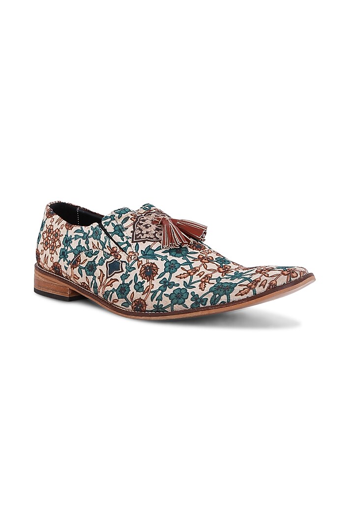 Multi-Colored Mughal Printed Loafers by KANVAS at Pernia's Pop Up Shop