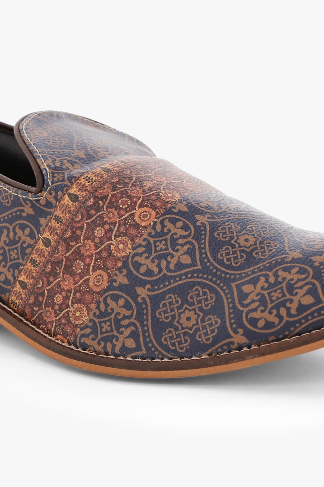 Blue Mughal Printed Loafers by KANVAS
