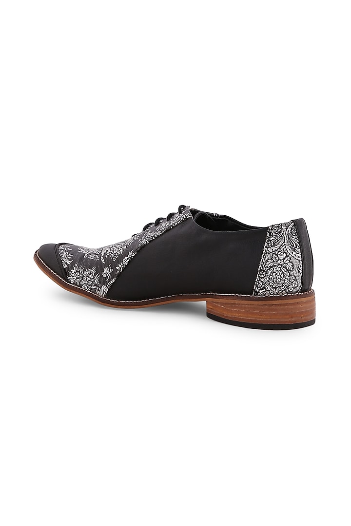 Black Mughal Art Brogues by KANVAS at Pernia's Pop Up Shop