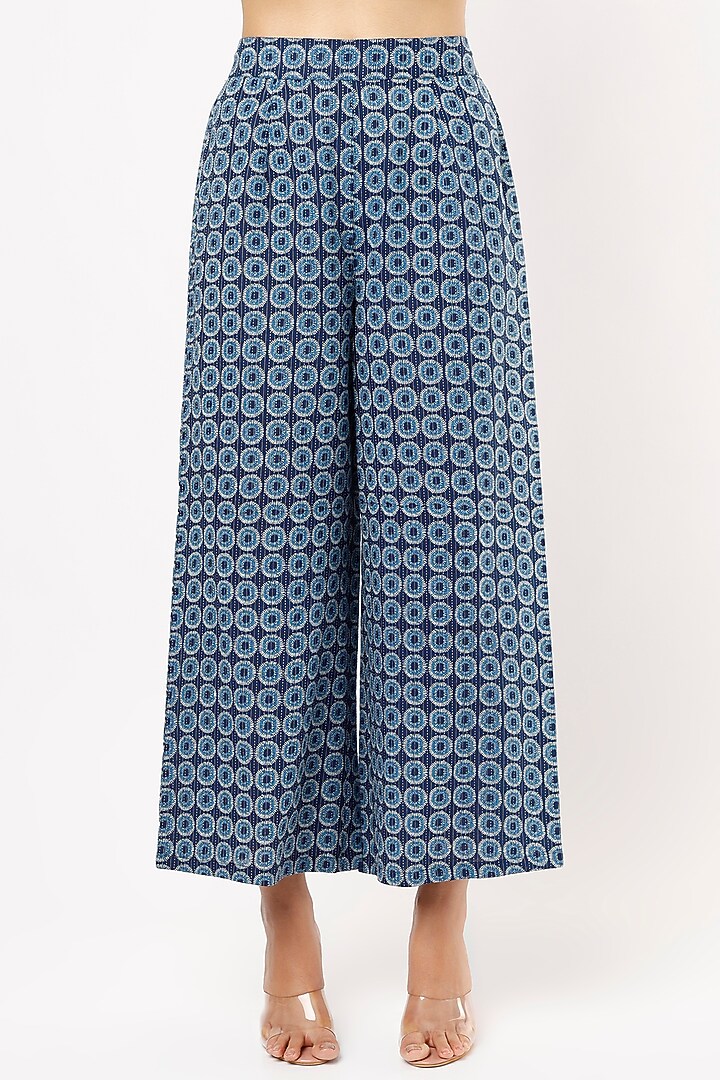 Opal Blue Printed Kurta Set by Kaori By Shreya at Pernia's Pop Up Shop