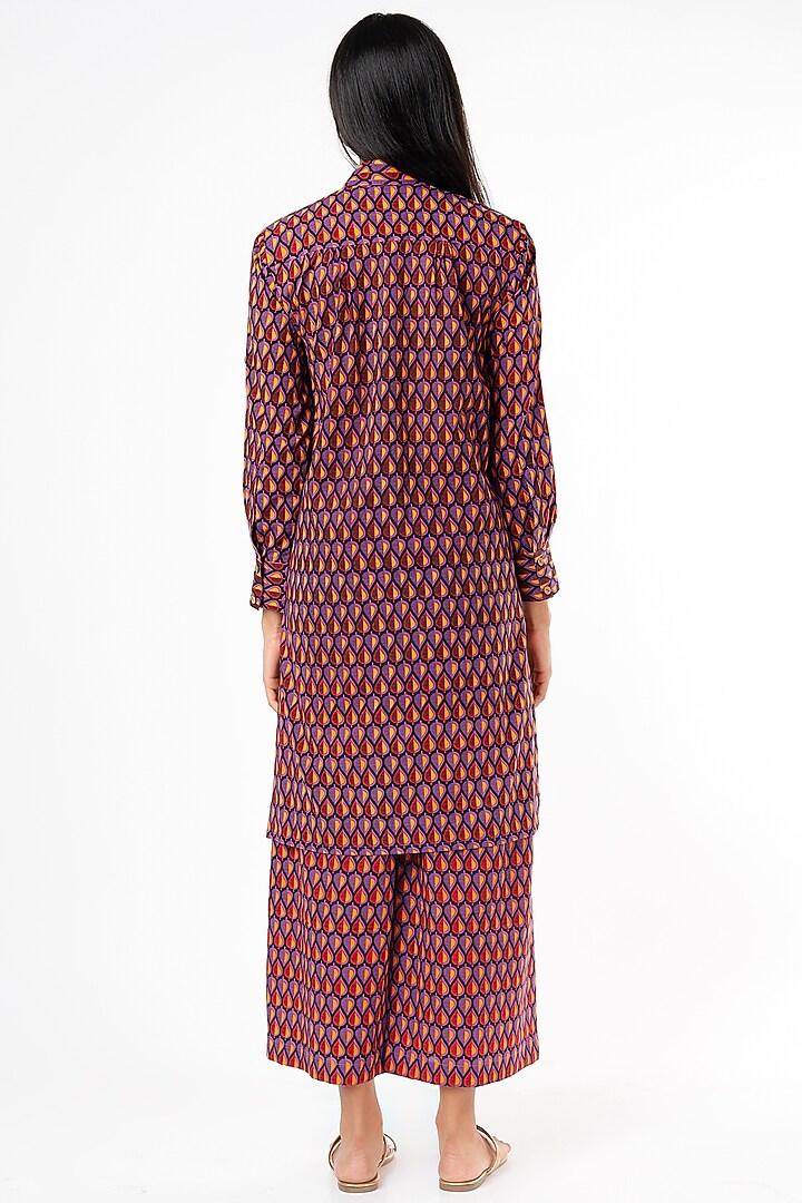 Purple African Print Pant Set by Kaori By Shreya at Pernia's Pop Up Shop