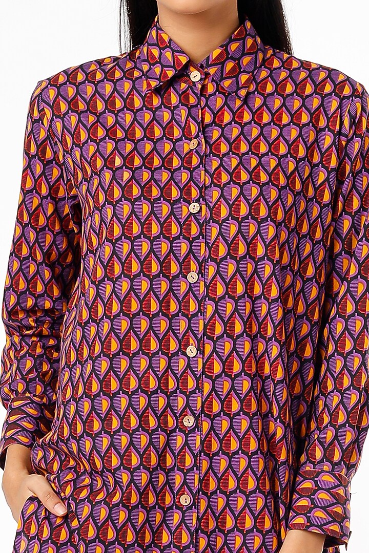 Purple African Print Pant Set by Kaori By Shreya at Pernia's Pop Up Shop
