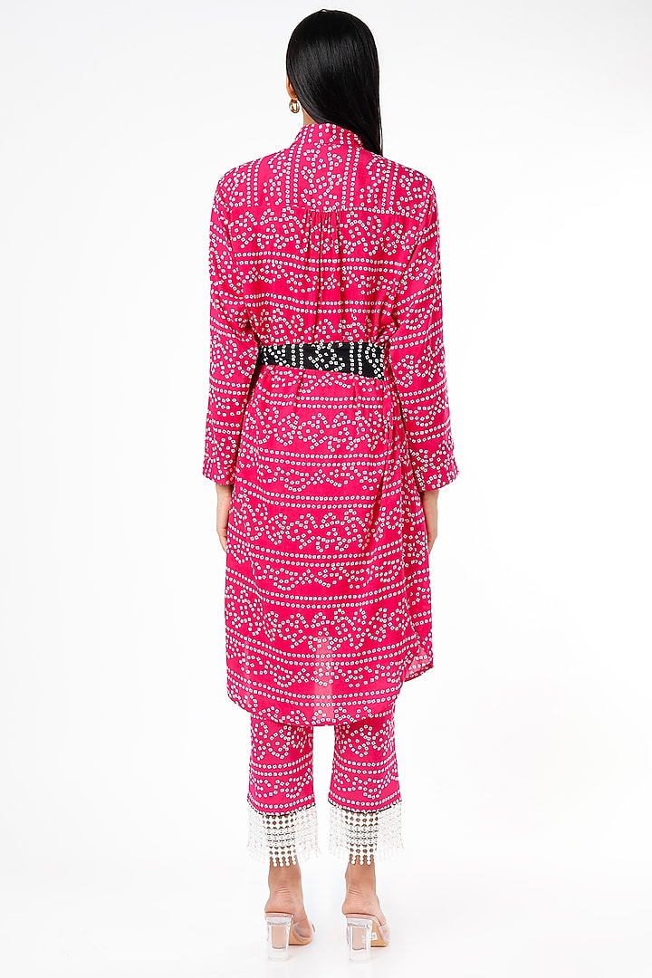 Fuchsia Cotton Pant Set by Kaori By Shreya at Pernia's Pop Up Shop