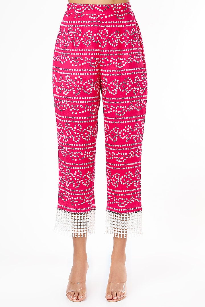 Fuchsia Cotton Pant Set by Kaori By Shreya at Pernia's Pop Up Shop