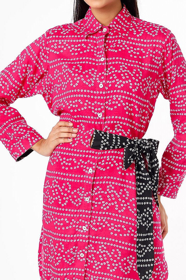Fuchsia Cotton Pant Set by Kaori By Shreya at Pernia's Pop Up Shop