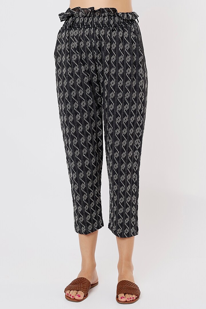 Black Block Printed Blazer Set by Kaori By Shreya at Pernia's Pop Up Shop