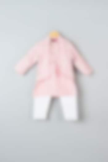 Pink Embroidered Kurta Set For Boys by Kirti Agarwal Pret n Couture