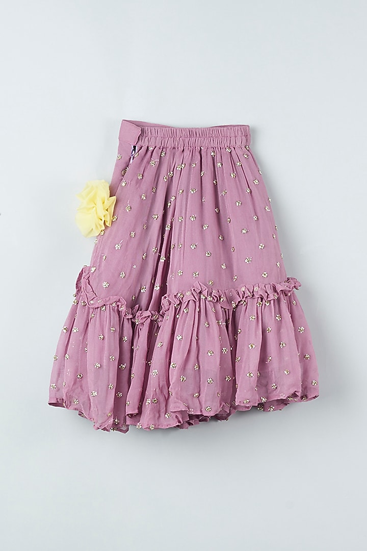 Lavender Embroidered Lehenga Set For Girls by Kirti Agarwal Pret n Couture at Pernia's Pop Up Shop