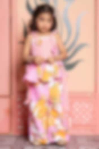 Pink Pure Linen Printed & Embroidered Co-ord Set by Kirti Agarwal Pret n Couture at Pernia's Pop Up Shop