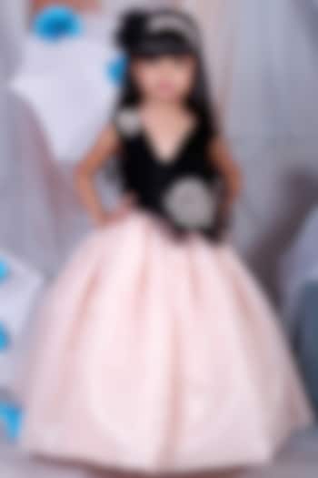Black & Peach Velvet Gown For Girls by Kirti Agarwal Pret n Couture at Pernia's Pop Up Shop