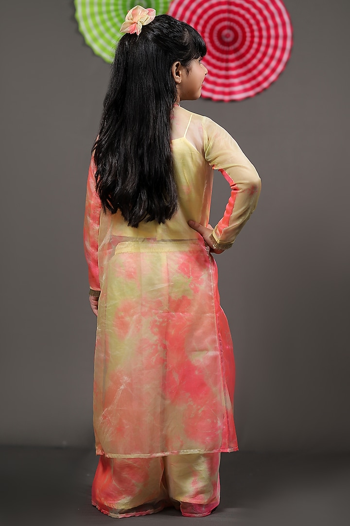 Pale Yellow Silk Pant Set For Girls by Kirti Agarwal Pret n Couture at Pernia's Pop Up Shop
