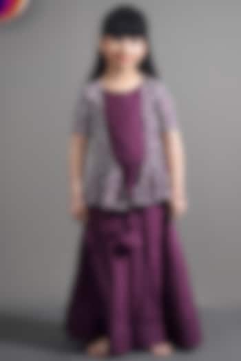 Purple Silk Lehenga Set For Girls by  Kirti Agarwal Pret n Couture