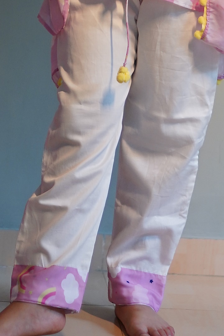 Pink Kaftan Set With Print For Girls by Kirti Agarwal Pret n Couture at Pernia's Pop Up Shop