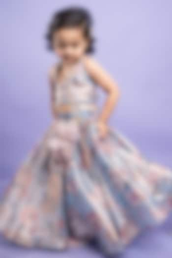 Lavender Tissue Organza Printed Lehenga Set For Girls by  Kirti Agarwal Pret n Couture at Pernia's Pop Up Shop