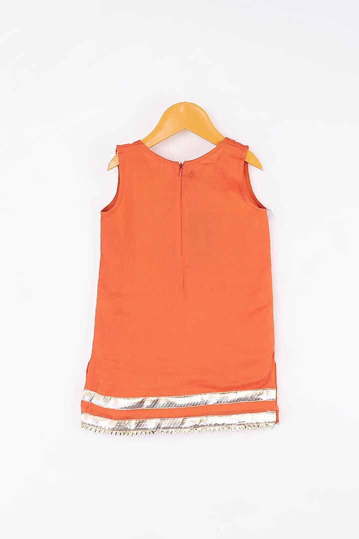Orange Floral Printed Sharara Set For Girls by Kirti Agarwal Pret n Couture at Pernia's Pop Up Shop