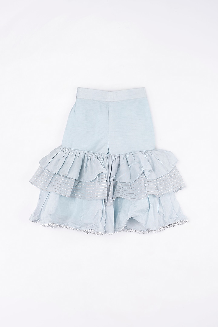 Powder Blue & Cashmere Blue Sharara Set For Girls by Kirti Agarwal Pret n Couture at Pernia's Pop Up Shop