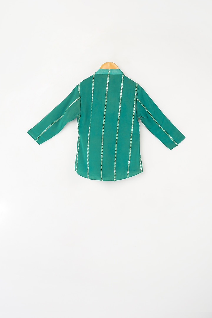 Blue Lagoon Embroidered Kurta Set For Boys by Kirti Agarwal Pret n Couture at Pernia's Pop Up Shop