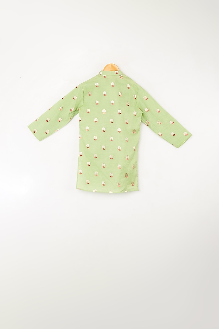 Lime Green Kurta Set For Boys by Kirti Agarwal Pret n Couture at Pernia's Pop Up Shop