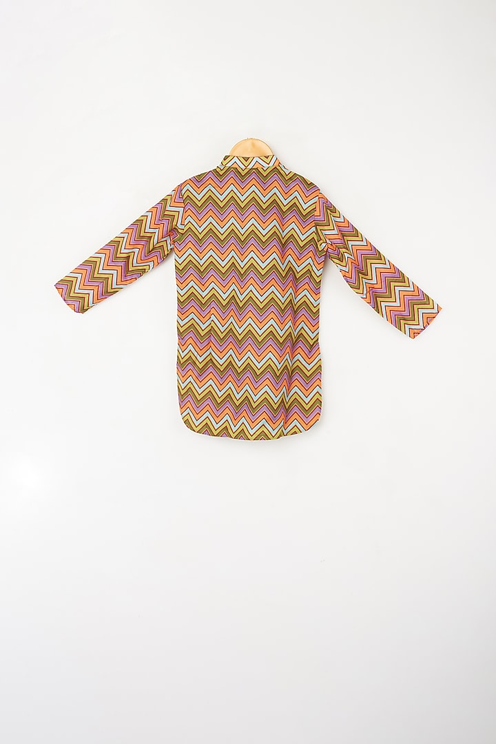 Multi-Colour Kurta Set With Purple Bundi Jacket For Boys by Kirti Agarwal Pret n Couture at Pernia's Pop Up Shop