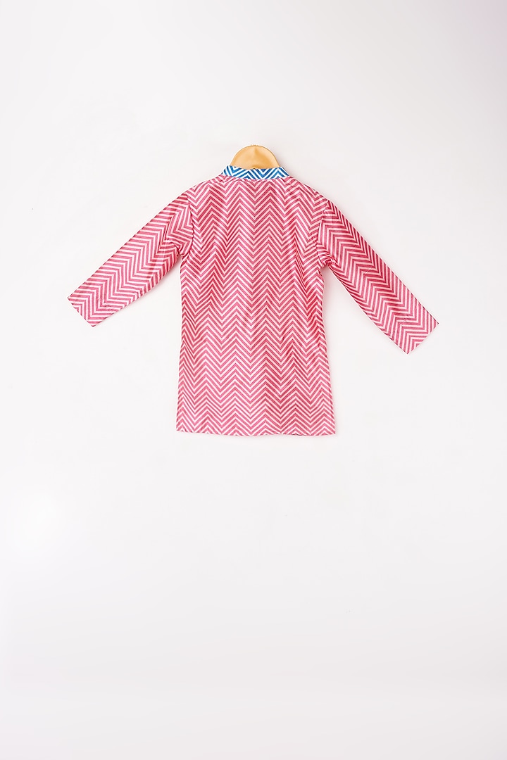Yellow & Pink Kurta Set With Bundi Jacket For Boys by Kirti Agarwal Pret n Couture at Pernia's Pop Up Shop