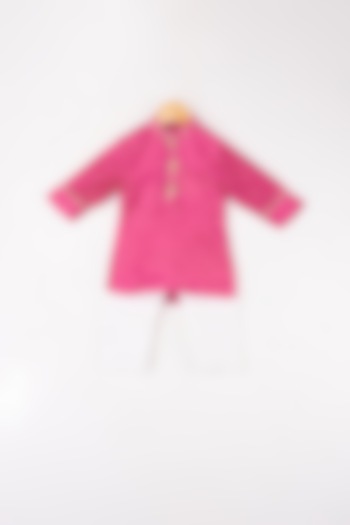 Fuchsia Brocade Kurta Set For Boys by Kirti Agarwal Pret n Couture at Pernia's Pop Up Shop