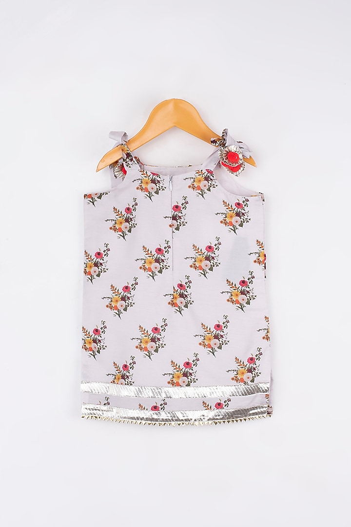 Light Lilac Floral Printed Sharara Set For Girls by Kirti Agarwal Pret n Couture at Pernia's Pop Up Shop