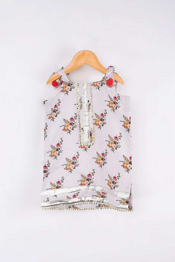 Light Lilac Floral Printed Sharara Set For Girls by Kirti Agarwal Pret n Couture at Pernia's Pop Up Shop