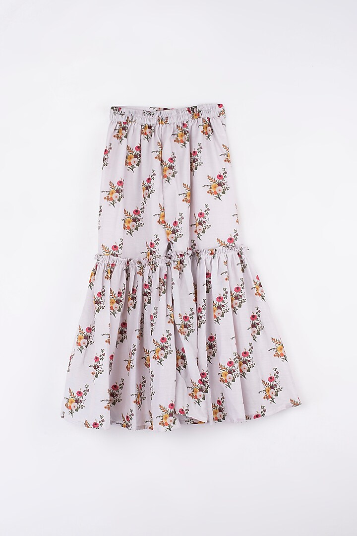 Light Lilac Floral Printed Sharara Set For Girls by Kirti Agarwal Pret n Couture at Pernia's Pop Up Shop