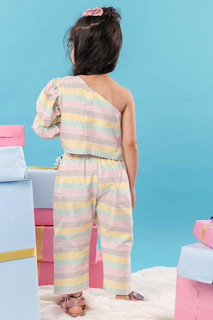 Multi-Colored Cotton Lurex Embroidered Co-Ord Set For Girls by Kirti Agarwal Pret n Couture at Pernia's Pop Up Shop