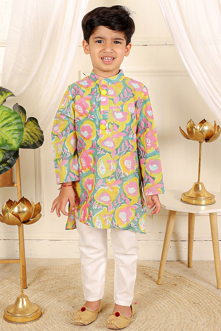 White Pure Cotton Dhoti Set For Boys by  Kirti Agarwal Pret n Couture