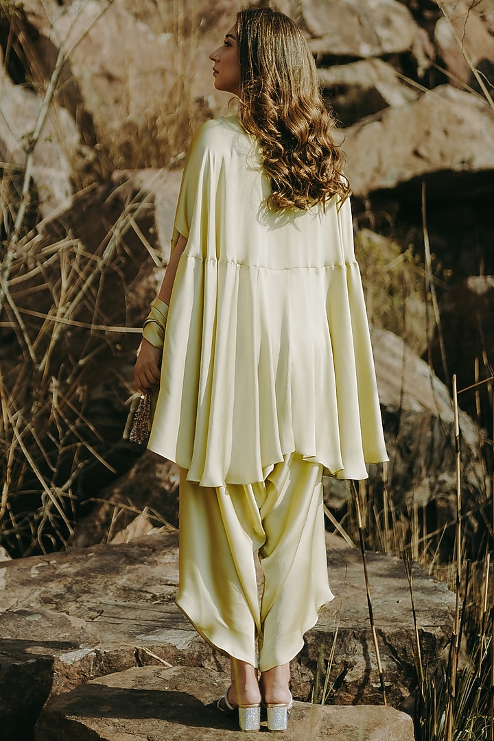 Green Satin Chiffon Sequins Embroidered Co-Ord Set by Kaprapan By Anaita Shah at Pernia's Pop Up Shop