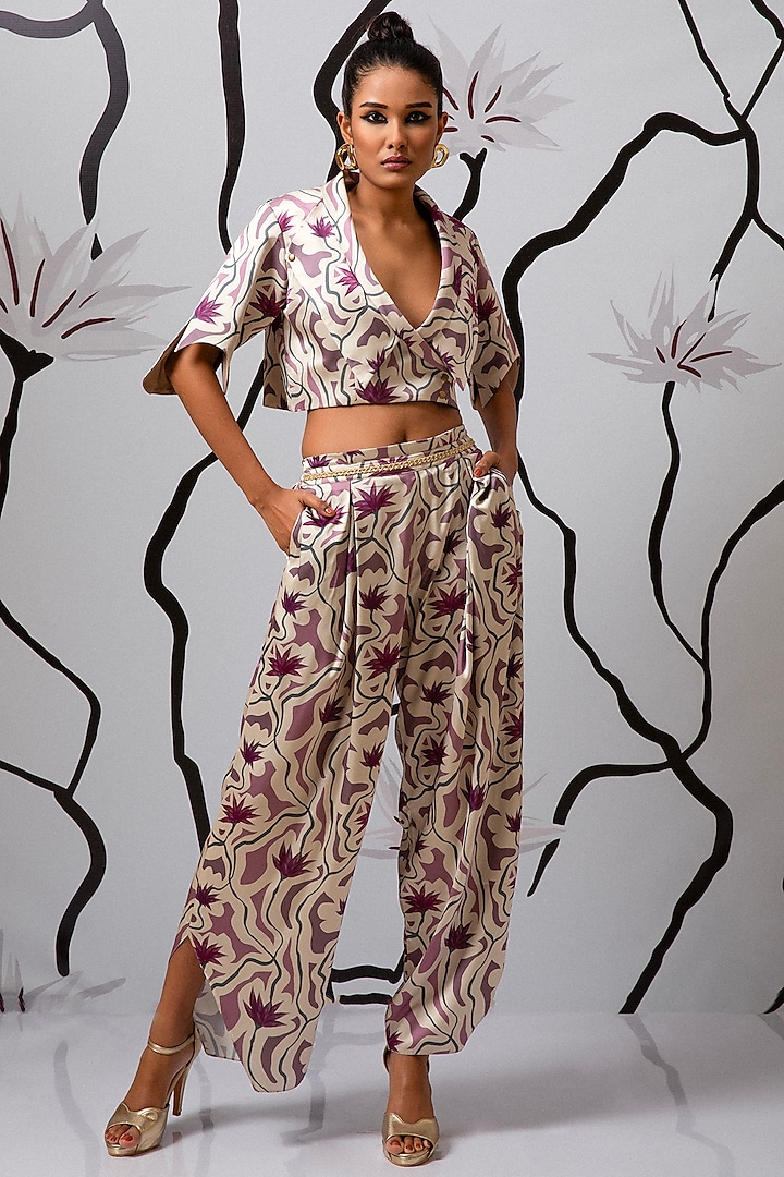 Printed Satin Co Ord Set