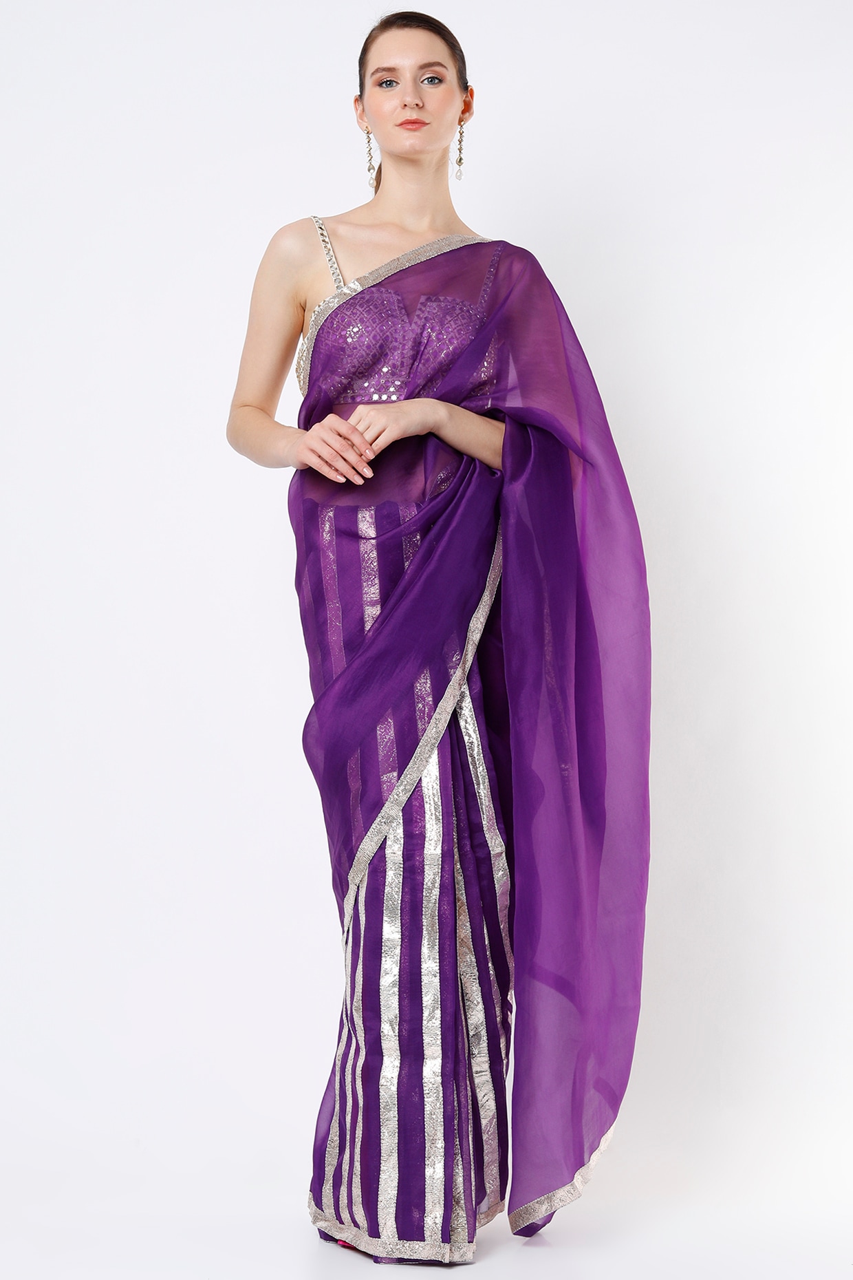 Poly-Cotton-Sarees-Dark-Purple | Saree look, Elegant saree, Purple saree