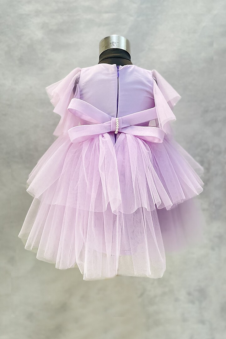 Lilac Embroidered Dress For Girls by Karasa baby at Pernia's Pop Up Shop